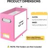 BALEINE File Organizer Box, Cardboard File Folder Organizer with Handle for Letter Size, Portable Collapsible Hanging Filing Box for Home Office Document Storage (2 Pack, Black)(Pink)