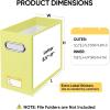 BALEINE File Organizer Box, Cardboard File Folder Organizer with Handle for Letter Size, Portable Collapsible Hanging Filing Box for Home Office Document Storage (2 Pack, Black)(Yellow)