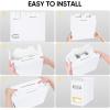 BALEINE File Organizer Box, Cardboard File Folder Organizer with Handle for Letter Size, Portable Collapsible Hanging Filing Box for Home Office Document Storage (2 Pack, Black)(White)