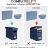 BALEINE File Organizer Box with Lid, Collapsible File Folder Organizer with Plastic Slide, Hanging File Folder Box for Office Document Storage (1 Pack, Beige)(Blue)