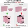 BALEINE File Organizer Box with Lid, Collapsible File Folder Organizer with Plastic Slide, Hanging File Folder Box for Office Document Storage (1 Pack, Beige)(Pink)