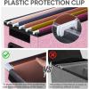 BALEINE File Organizer Box with Lid, Collapsible File Folder Organizer with Plastic Slide, Hanging File Folder Box for Office Document Storage (1 Pack, Beige)(Pink)