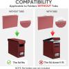 BALEINE File Organizer Box with Lid, Collapsible File Folder Organizer with Plastic Slide, Hanging File Folder Box for Office Document Storage (1 Pack, Beige)(Red)