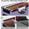 BALEINE File Organizer Box with Lid, Collapsible File Folder Organizer with Plastic Slide, Hanging File Folder Box for Office Document Storage (1 Pack, Beige)(Purple)