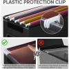 BALEINE File Organizer Box with Lid, Collapsible File Folder Organizer with Plastic Slide, Hanging File Folder Box for Office Document Storage (1 Pack, Beige)(Black)