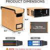 BALEINE File Organizer Box with Lid, Collapsible File Folder Organizer with Plastic Slide, Hanging File Folder Box for Office Document Storage (1 Pack, Beige)(Orange)
