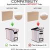 BALEINE File Organizer Box with Lid, Collapsible File Folder Organizer with Plastic Slide, Hanging File Folder Box for Office Document Storage (1 Pack, Beige)(Color Stripe)