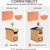 BALEINE File Organizer Box with Lid, Collapsible File Folder Organizer with Plastic Slide, Hanging File Folder Box for Office Document Storage (1 Pack, Beige)(Orange)