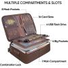 BALEINE Fireproof Document Box with Lock, Portable Fireproof Document Bag Waterproof Fire Proof File Boxes for Documents, File Organizer Box for Important Paperwork (Black, 15”x11”x4”)(Brown)