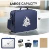 BALEINE Fireproof Document Box with Lock, Portable Fireproof Document Bag Waterproof Fire Proof File Boxes for Documents, File Organizer Box for Important Paperwork (Black, 15”x11”x4”)(Blue)