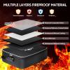 BALEINE Fireproof Document Box with Lock, Portable Fireproof Document Bag Waterproof Fire Proof File Boxes for Documents, File Organizer Box for Important Paperwork (Black, 15”x11”x4”)(Black)
