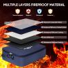 BALEINE Fireproof Document Box with Lock, Portable Fireproof Document Bag Waterproof Fire Proof File Boxes for Documents, File Organizer Box for Important Paperwork (Black, 15”x11”x4”)(Blue)
