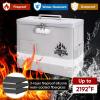 BALEINE Fireproof Document Box with Lock, Portable Fireproof Document Bag Waterproof Fire Proof File Boxes for Documents, File Organizer Box for Important Paperwork (Black, 12.5”x10.5”x6”)(Silver)