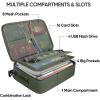BALEINE Fireproof Document Box with Lock, Portable Fireproof Document Bag Waterproof Fire Proof File Boxes for Documents, File Organizer Box for Important Paperwork (Black, 15”x11”x4”)(Green)