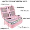 BALEINE Fireproof Document Box with Lock, Portable Fireproof Document Bag Waterproof Fire Proof File Boxes for Documents, File Organizer Box for Important Paperwork (Black, 15”x11”x4”)(Pink)