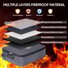 BALEINE Fireproof Document Box with Lock, Portable Fireproof Document Bag Waterproof Fire Proof File Boxes for Documents, File Organizer Box for Important Paperwork (Black, 15”x11”x4”)(Gray)