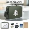 BALEINE Fireproof Document Box with Lock, Portable Fireproof Document Bag Waterproof Fire Proof File Boxes for Documents, File Organizer Box for Important Paperwork (Black, 15”x11”x4”)(Green)