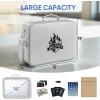 BALEINE Fireproof Document Box with Lock, Portable Fireproof Document Bag Waterproof Fire Proof File Boxes for Documents, File Organizer Box for Important Paperwork (Black, 15”x11”x4”)(Silver)