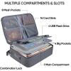 BALEINE Fireproof Document Box with Lock, Portable Fireproof Document Bag Waterproof Fire Proof File Boxes for Documents, File Organizer Box for Important Paperwork (Black, 15”x11”x4”)(Gray)
