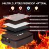 BALEINE Fireproof Document Box with Lock, Portable Fireproof Document Bag Waterproof Fire Proof File Boxes for Documents, File Organizer Box for Important Paperwork (Black, 15”x11”x4”)(Brown)