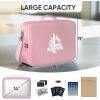 BALEINE Fireproof Document Box with Lock, Portable Fireproof Document Bag Waterproof Fire Proof File Boxes for Documents, File Organizer Box for Important Paperwork (Black, 15”x11”x4”)(Pink)