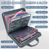 BALEINE Fireproof Document Organizer with Handle, 12 Pockets PVC Accordion File Organizer with Labels, Waterproof Fireproof Document Bag for A4/Letter Files in Travel, Office, Home (Pink)(Gray)