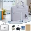 BALEINE Fireproof Document Organizer with Handle, 12 Pockets PVC Accordion File Organizer with Labels, Waterproof Fireproof Document Bag for A4/Letter Files in Travel, Office, Home (Pink)(Silver)