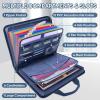 BALEINE Fireproof Document Organizer with Handle, 12 Pockets PVC Accordion File Organizer with Labels, Waterproof Fireproof Document Bag for A4/Letter Files in Travel, Office, Home (Pink)(Blue)
