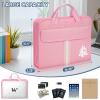 BALEINE Fireproof Document Organizer with Handle, 12 Pockets PVC Accordion File Organizer with Labels, Waterproof Fireproof Document Bag for A4/Letter Files in Travel, Office, Home (Pink)(Pink)
