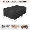 BALEINE Patio Furniture Covers, Outdoor Furniture Covers Waterproof, Heavy Duty Oxford Patio Table Cover for Outdoor Table, Chair, Sofa, Desk (Black 90″L×62″W×28″H)(90″L x 62″W x 28″H)