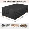 BALEINE Patio Furniture Covers, Outdoor Furniture Covers Waterproof, Heavy Duty Oxford Patio Table Cover for Outdoor Table, Chair, Sofa, Desk (Black 90″L×62″W×28″H)(138″L x 86″W x 32″H)