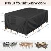 BALEINE Patio Furniture Covers, Outdoor Furniture Covers Waterproof, Heavy Duty Oxford Patio Table Cover for Outdoor Table, Chair, Sofa, Desk (Black 90″L×62″W×28″H)(128″L x 83″W x 30″H)