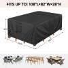 BALEINE Patio Furniture Covers, Outdoor Furniture Covers Waterproof, Heavy Duty Oxford Patio Table Cover for Outdoor Table, Chair, Sofa, Desk (Black 90″L×62″W×28″H)(108″L x 82″W x 28″H)
