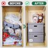 BALEINE Storage Bins with Lids, Foldable Linen Fabric Storage Boxes with Lids, Collapsible Closet Organizer Containers with Cover for Home Bedroom Office (5pack Gray Extra Large)