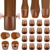 BALEINE 16 Pack Silicone Chair Leg Floor Protectors, Stool Leg Protectors Cap, Non-Slip Chair Leg Caps for Hardwood Floors (Clear & Small (Square), 16 Pack)(Brown & Small)