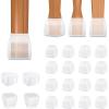 BALEINE 16 Pack Silicone Chair Leg Floor Protectors, Stool Leg Protectors Cap, Non-Slip Chair Leg Caps for Hardwood Floors (Clear & Small (Square), 16 Pack)(Clear & Small (Square))