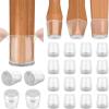 BALEINE 16 Pack Silicone Chair Leg Floor Protectors, Stool Leg Protectors Cap, Non-Slip Chair Leg Caps for Hardwood Floors (Clear & Small (Square), 16 Pack)(Clear & Small)