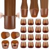 BALEINE 16 Pack Silicone Chair Leg Floor Protectors, Stool Leg Protectors Cap, Non-Slip Chair Leg Caps for Hardwood Floors (Clear & Small (Square), 16 Pack)(Brown & X-Large)