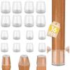 BALEINE 16 Pack Silicone Chair Leg Floor Protectors, Stool Leg Protectors Cap, Non-Slip Chair Leg Caps for Hardwood Floors (Clear & Small (Square), 16 Pack)(Clear & Combo)