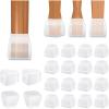 BALEINE 16 Pack Silicone Chair Leg Floor Protectors, Stool Leg Protectors Cap, Non-Slip Chair Leg Caps for Hardwood Floors (Clear & Small (Square), 16 Pack)(Clear & Large (Square))