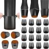 BALEINE 16 Pack Silicone Chair Leg Floor Protectors, Stool Leg Protectors Cap, Non-Slip Chair Leg Caps for Hardwood Floors (Clear & Small (Square), 16 Pack)(Black & Small)