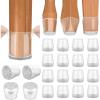 BALEINE 16 Pack Silicone Chair Leg Floor Protectors, Stool Leg Protectors Cap, Non-Slip Chair Leg Caps for Hardwood Floors (Clear & Small (Square), 16 Pack)(Clear & X-Large)