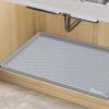 BALEINE 28”×22” Under Sink Mat, Waterproof Food Grade Silicone Undersink Mat, Cabinet Shelf Drip Tray, Under Sink Liner for Kitchen, Bathroom (Blue)(Charcoal)