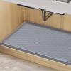 BALEINE 28”×22” Under Sink Mat, Waterproof Food Grade Silicone Undersink Mat, Cabinet Shelf Drip Tray, Under Sink Liner for Kitchen, Bathroom (Blue)(Gray)