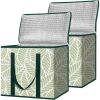 BALEINE 2Pk Insulated Reusable Grocery Bags, Collapsible Cooler Bag for Groceries, Heavy Duty Large Insulated Bag (16”x9”x13”, Spring Stroll)(Antique Foliage)