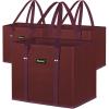 BALEINE 3Pk Reusable Grocery Bags, Foldable Shopping Bags for Groceries with Reinforced Bottom & Handles (Black)(Red)