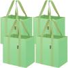 BALEINE 4 PK Grocery Bags Reusable Shopping Bags with Reinforced Bottom, Heavy Duty Foldable Tote Bags (Grey)(Light Green)