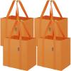 BALEINE 4 PK Grocery Bags Reusable Shopping Bags with Reinforced Bottom, Heavy Duty Foldable Tote Bags (Grey)(Light Yellow)