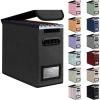 BALEINE File Organizer Box with Lid, Collapsible File Folder Organizer with Plastic Slide, Hanging File Folder Box for Office Document Storage (1 Pack, Beige)(Black)