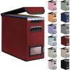 BALEINE File Organizer Box with Lid, Collapsible File Folder Organizer with Plastic Slide, Hanging File Folder Box for Office Document Storage (1 Pack, Beige)(Red)
